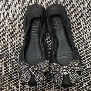 Tory Burch crystal ballerina flats